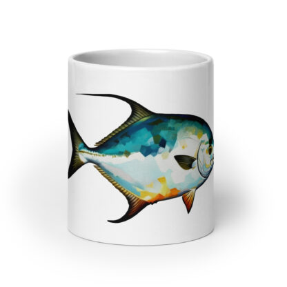 a fly fishing mug with a permit fish